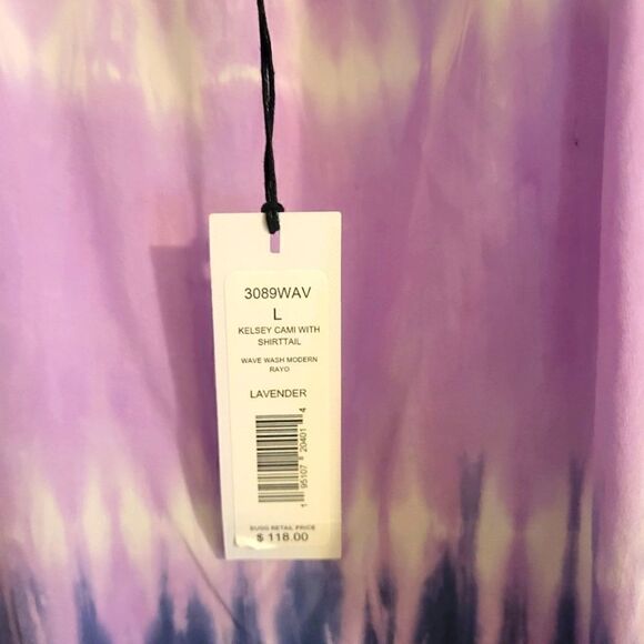 NWT Michael Stars "Kelsey" Tie Dye  Spaghetti Strap Cami Top sz.Large MSRP $118 - Picture 2 of 7